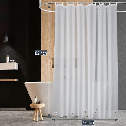 EurCross Shower Curtain Liner Extra Long 82 inch Length with 5 Bottom Magnets,Frosted PEVA Plastic Shower Curtain Liner, Waterproof Opaque Shower Liner No Smells with Metal Grommets,72 x 82 inch