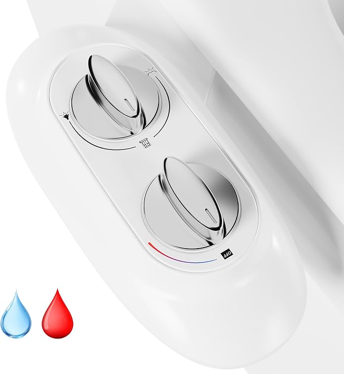 Garvee Ultra-Slim 3 in 1 Bidet Self-Cleaning Dual Nozzles | Rear & Front Wash | Adjustable Warm & Cold Water Pressure | Easy Installation
