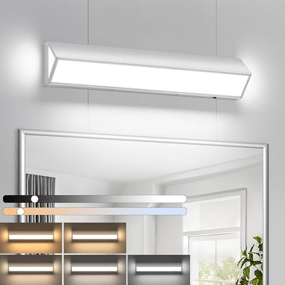 LED Modern Bathroom Vanity Light Fixtures (24-Inch, 5CCT, Dimmable), Modern Acrylic Bathroom Wall Lighting Fixtures Over Mirror, Chrome