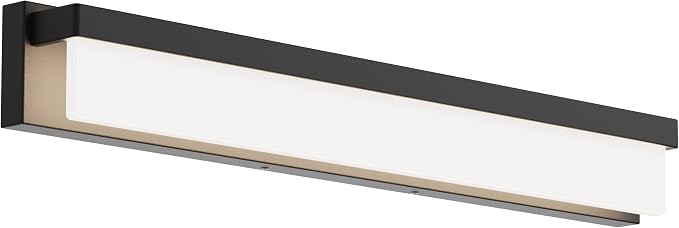 LED Bathroom Vanity Light Fixture Over Mirror 32.3 inch Modern Rectangle Black Matte Metal Lighting Bar 4000K Daylight Wall Sconce (Black)