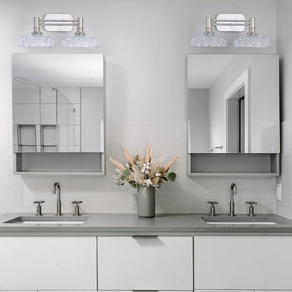 Brushed Nickel Bathroom Vanity Light Fixtures Modern 2-Light Vanity Lights Bathroom Lighting Vintage Wall Sconces for Pictures Mirror Hallway Bedroom
