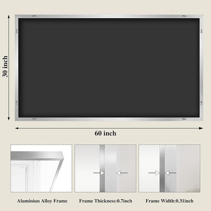 Koonmi Silver Rectangle Wall Mirror, 30x60 Inch Bathroom Mirror, Aluminum Frame Vanity Mirror for Entryway, Living Room, Bedroom Bathroom, Hangs Horizontally or Vertically