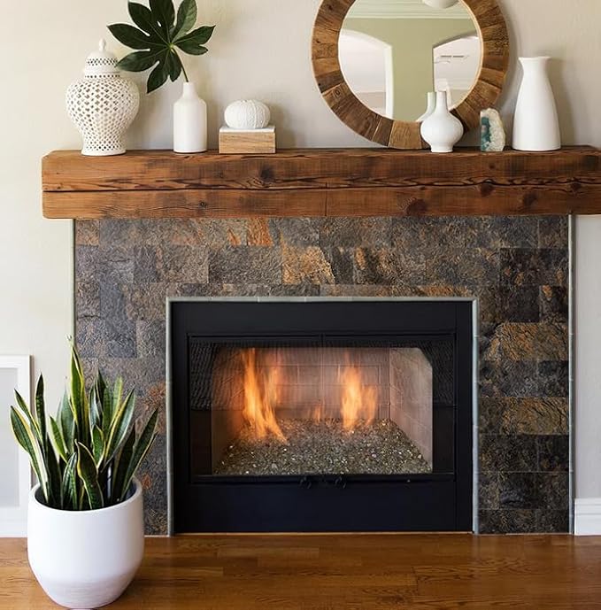 AULIGET 4 Pieces Peel and Stick Backsplash Wall Tile, 3" x 6" Rustic Slate PVC Stone Stick on Tiles