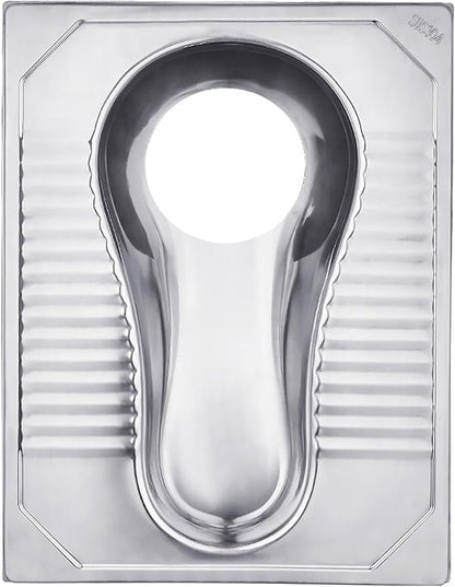 Stainless Steel Large-Bore Dry Toilet, Rural Toilet Squat Pit Renovation, Bathroom Squat Toilet, Flush-Free,