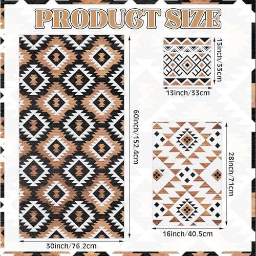Moukeren Set of 3 Western Aztec Bath Towels, Decorative Towels for Bathroom