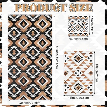 Moukeren Set of 3 Western Aztec Bath Towels, Decorative Towels for Bathroom