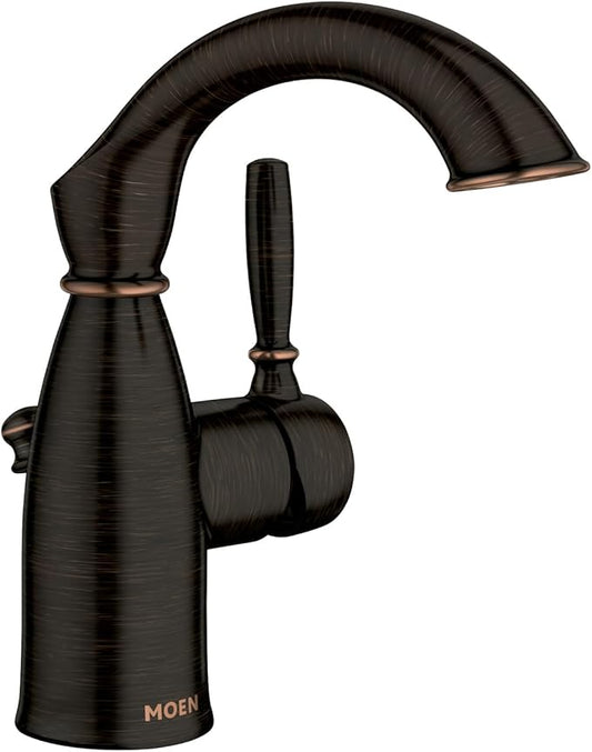 Moen Sarona Mediterranean Bronze One-Handle Single Hole Rustic Farmhouse Bathroom Sink Faucet with Optional Deckplate, 84144BRB
