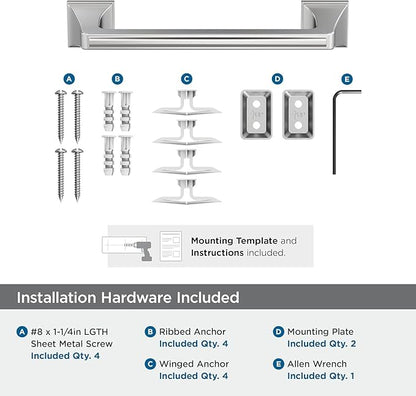 Amerock Mulholland Chrome 9 inch (229mm) Towel Bar, BH3602526