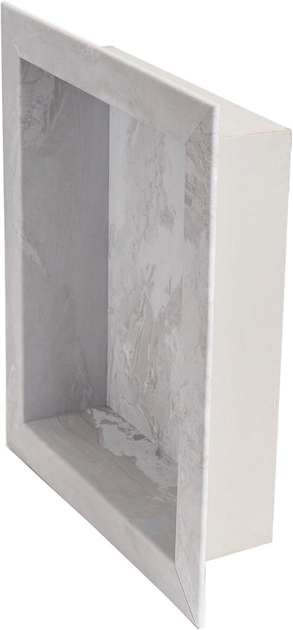 Palisade 17.5 in x 15.5 in Vinyl Shower Niche Iced Pewter/Urban Fjord | Waterproof Shower Insert