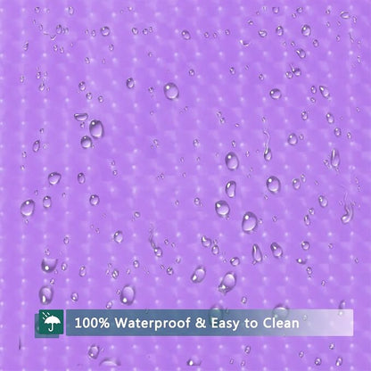Purple Shower Curtain Liner, 100% Waterproof EVA 3D Shower Curtains with 3 Duty Heavy Bottom Magnets and 12 Rust Proof Grommets, 72x72 Weighted Shower Liner for Shower Stall, Bathtubs