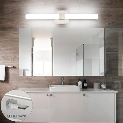Modern Bahtoom Vanity Light Brushed Nickel, Bathroom LED Lights 32 Inch, 5CCT Dimmable Wall Lighting Fixtures for Bathroom Over Mirror