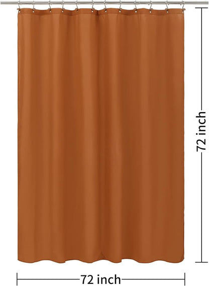 ALYVIA SPRING Waterproof Fabric Shower Curtain or Liner Burnt Orange, 72x72 | 3 Magnets, Soft Cloth & Hotel Quality, Machine Washable, Light-Weight, Standard Size