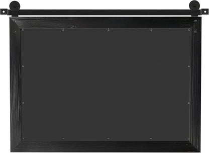 COGOOD Farmhouse Bathroom Mirrors for Over Sink - 22 x 30 Black | Rustic Barn Door Wood Framed Vanity Mirror for Entryway, Living Room, Bedroom, Dresser Wall Decor