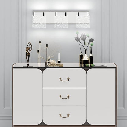 Aipsun Modern Bathroom Vanity Light 3 Light Stainless Steel Chrome Vanity Lighting Fixtures LED Bathroom Lights 6000K