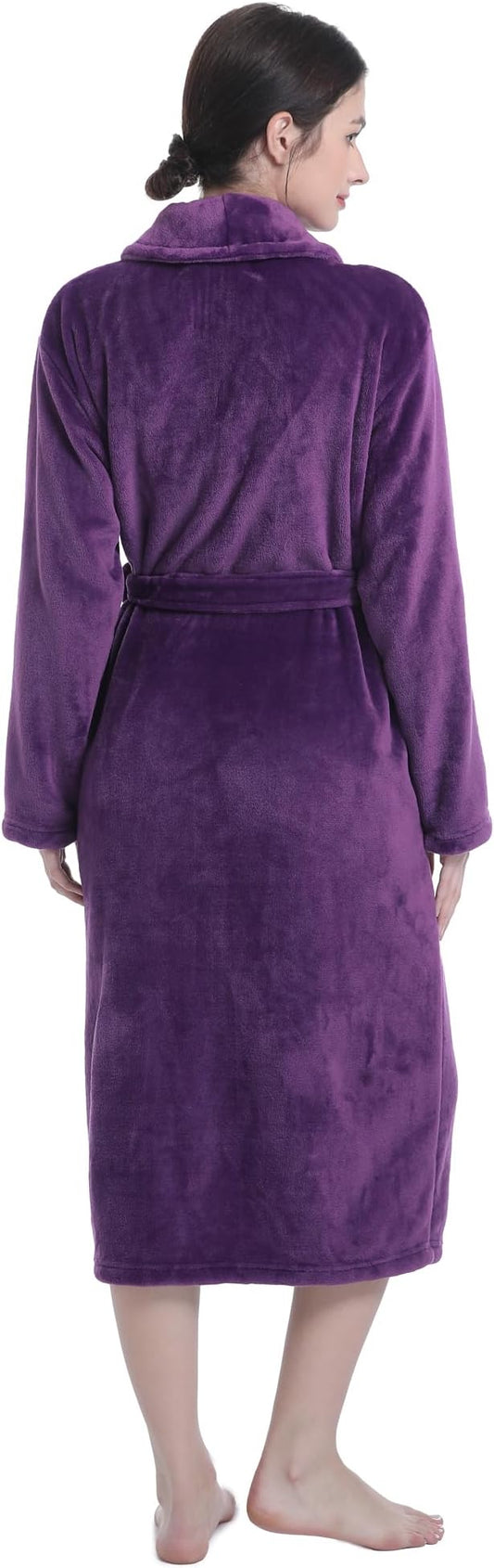 Plush Soft Robes for Women, Premium Fleece Womens Robe Cozy Warm Bathrobe