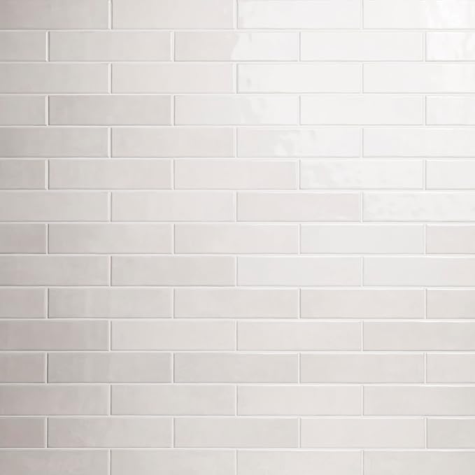 M S International Renzo Dove Glossy Ceramic Subway Tile for Bathroom, Kitchen Backsplash, Accent Wall, and Shower