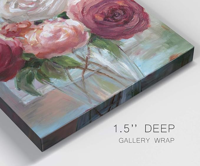 Renditions Gallery Rose Society Wall Art, Premium Gallery Wrapped Canvas Decor, Ready to Hang, 24 in H x 24 in W, Made in America Print