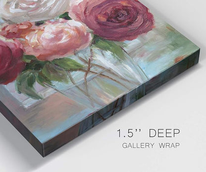 Renditions Gallery Rose Society Wall Art, Premium Gallery Wrapped Canvas Decor, Ready to Hang, 24 in H x 24 in W, Made in America Print