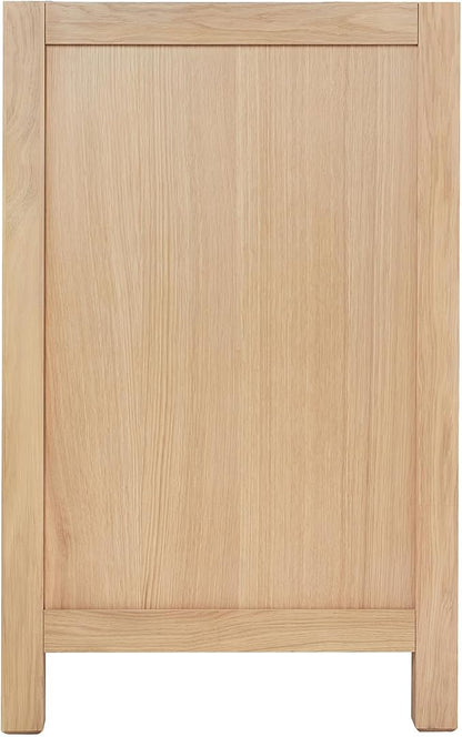 ARIEL Cambridge 66-inch Bathroom Vanity Base Cabinet,Solid Wood, 2 Soft Closing Doors, 9 Dovetail Drawers, White Oak