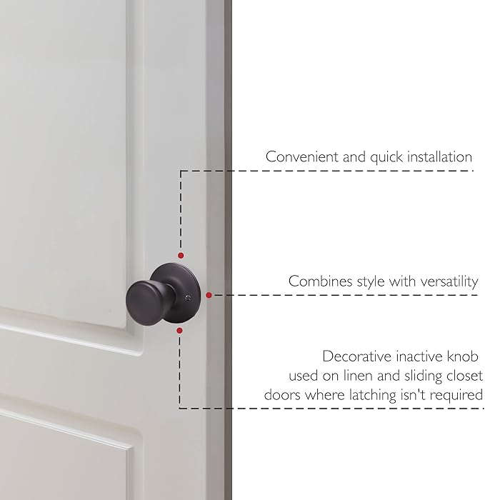 Design House 779249 Tulip Dummy Door Knob Matte Black