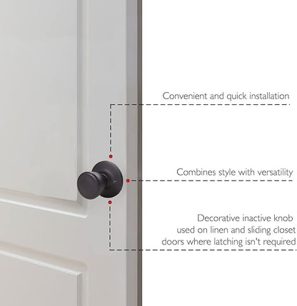 Design House 779249 Tulip Dummy Door Knob Matte Black