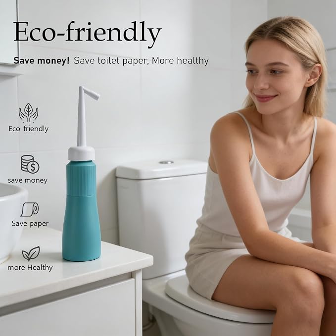 Portable Bidet for Travel Peri Bottle Postpartum Handheld Bidet sprayers, Retractable Nozzle, Storage Bag, Leak-Proof, FDA & CE Certified, 350ml