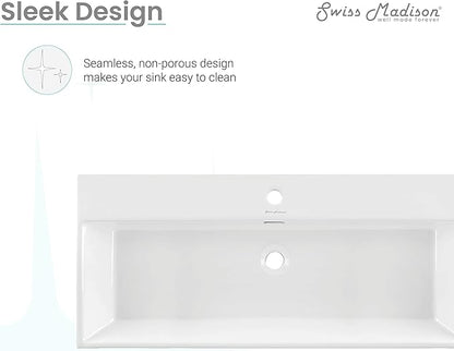 Claire 40” Rectangle Wall-Mount Bathroom Sink