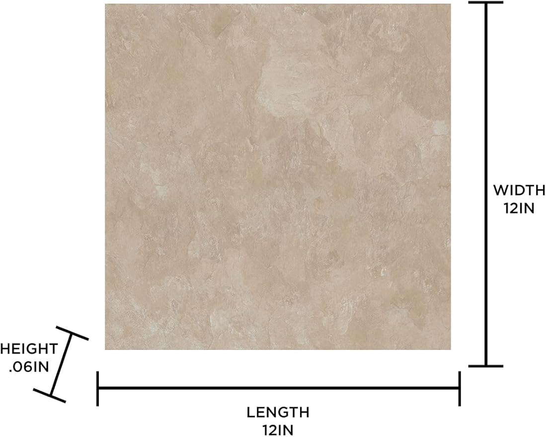 FloorPops FP3325 Canyon Peel & Stick Floor Tiles, Brown (Pack of 2)