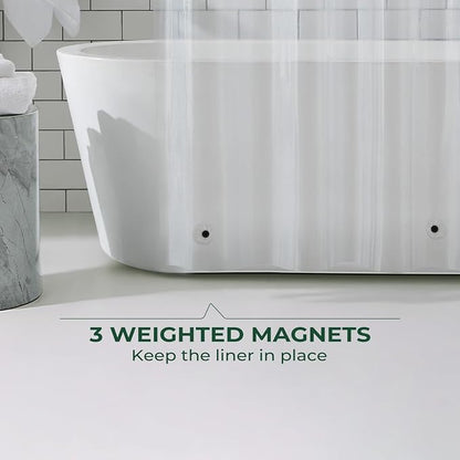 Clear Shower Curtain Liner with Side Suction Cups, Premium PEVA Plastic Shower Liner with 3 Magnets, Waterproof Bathroom Curtain, 72 x 78, Heavy Duty Clear