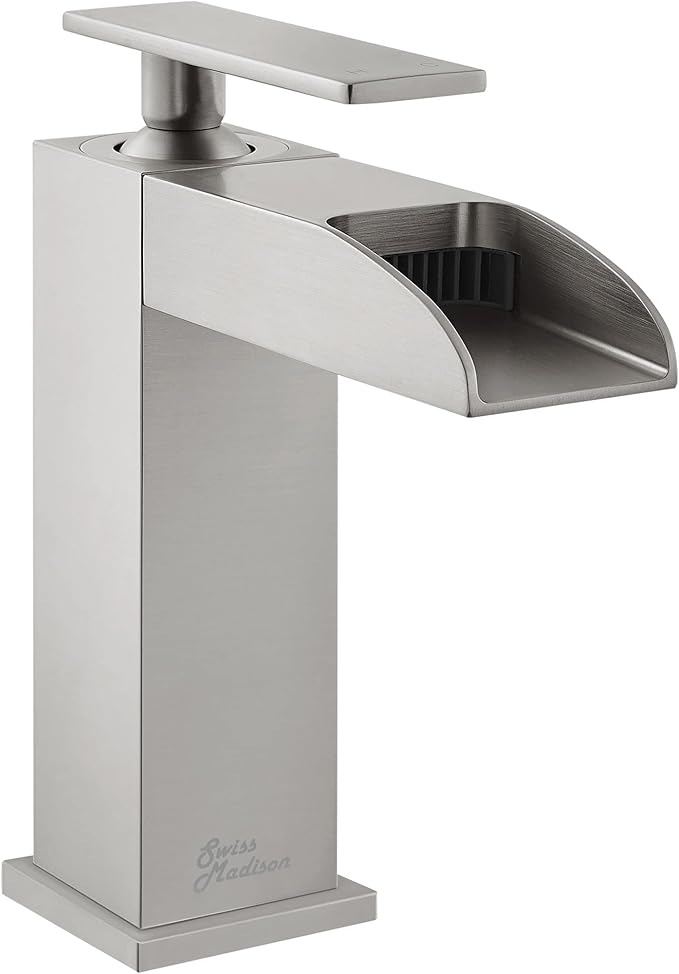 Concorde Single Hole, Single-Handle, Waterfall Bathroom Faucet in Brushed Nickel