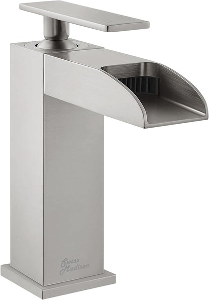 Concorde Single Hole, Single-Handle, Waterfall Bathroom Faucet in Brushed Nickel
