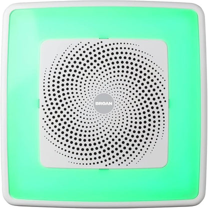 Broan-NuTone SPK110RGBL ChromaComfort Bathroom Exhaust Fan with Sensonic Bluetooth Speaker and LED Light, White & WVK2A Flexible Wall Ducting Kit for Ventilation Fans, 4-Inch