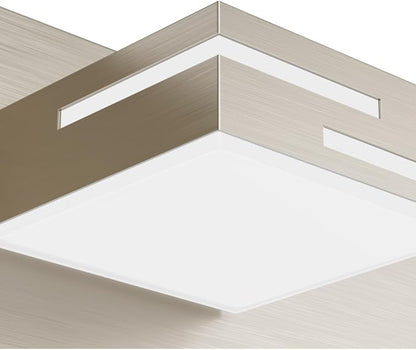 LED Modern Bathroom Vanity Light Fixtures, Dimmable Brushed Nickel Vanity Lights for Bathroom Lighting Fixtures Over Mirror, with 360° Rotatable Acrylic Heads 2-Light 16-inch (Cool White 6000K)