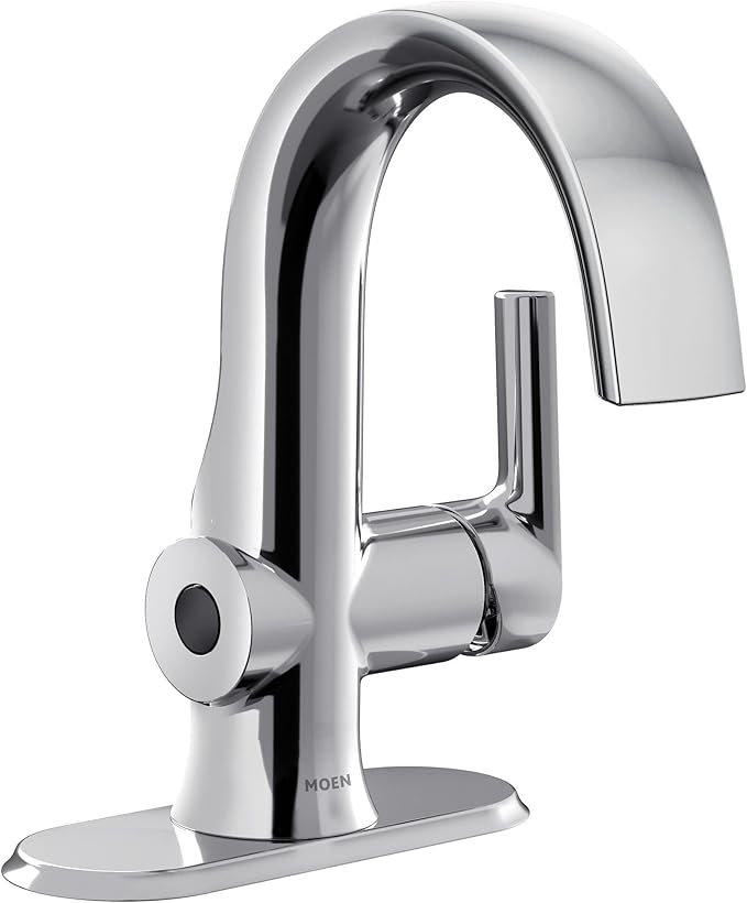 Moen Doux Chrome Motionsense Wave Touchless Single Handle Bathroom Sink Faucet, S6910EW