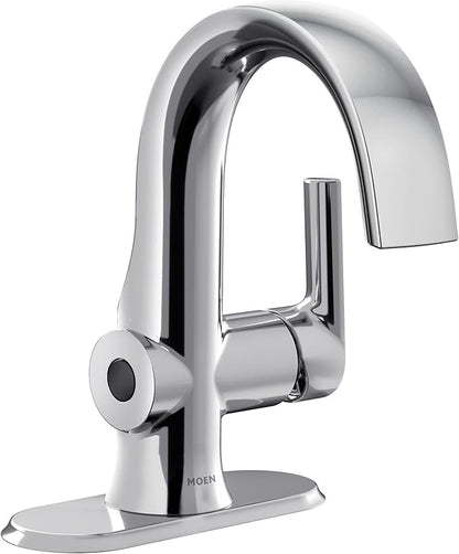 Moen Doux Chrome Motionsense Wave Touchless Single Handle Bathroom Sink Faucet, S6910EW