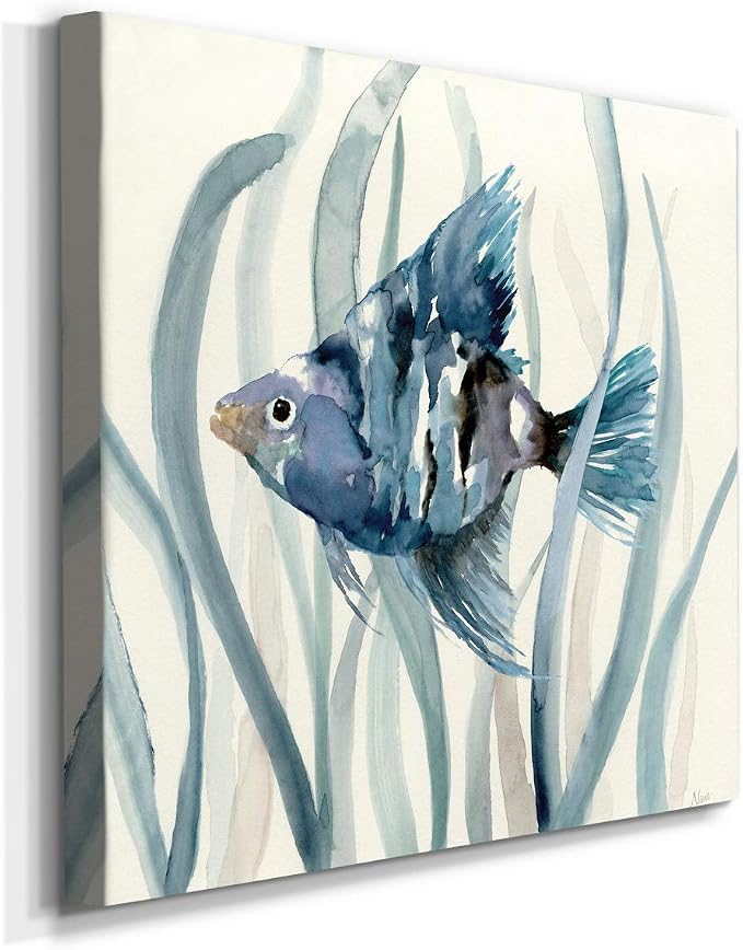 Renditions Gallery Fish in Seagrass II Wall Art Premium Gallery Wrapped Canvas Decor Ready to Hang 10 in H x 10 in W Made in America Print AZS-WC25-17920-R-1010-MK