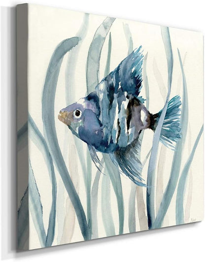 Renditions Gallery Fish in Seagrass II Wall Art Premium Gallery Wrapped Canvas Decor Ready to Hang 10 in H x 10 in W Made in America Print AZS-WC25-17920-R-1010-MK