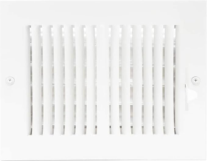 EZ-FLO 10 x 6 Inch White Air Vent Cover Bundle with 8 x 6 Inch White Air Vent Cover, Solid Steel Two-Way Ventilation Registers for Wall or Ceiling