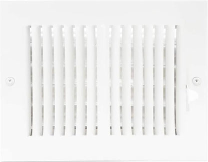 EZ-FLO 10 x 6 Inch White Air Vent Cover Bundle with 8 x 6 Inch White Air Vent Cover, Solid Steel Two-Way Ventilation Registers for Wall or Ceiling