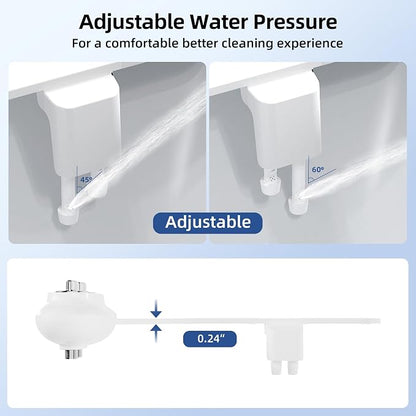 Garvee Ultra-Slim 3 in 1 Bidet Self-Cleaning Dual Nozzles | Rear & Front Wash | Adjustable Warm & Cold Water Pressure | Easy Installation