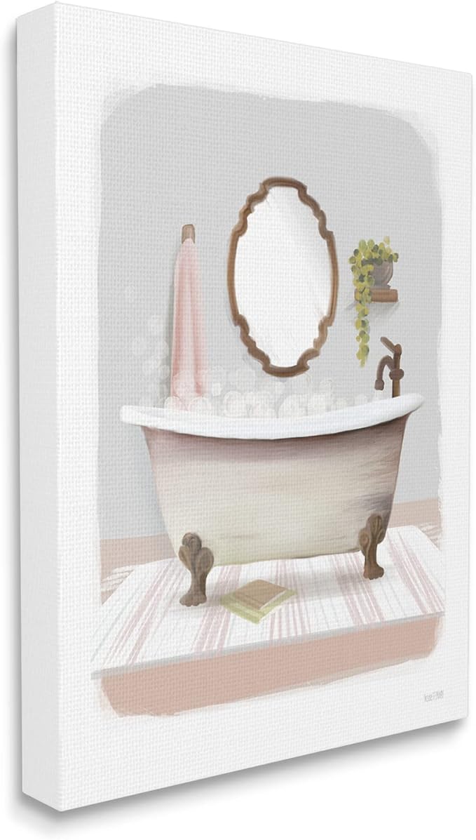 Stupell Industries Bubble Bath Tub Bathroom, 36 x 48 Inch Canvas Wall Art | Stupell Industries · By House Fenway · Ready to hang · Perfect for bathroom decor · Made in USA