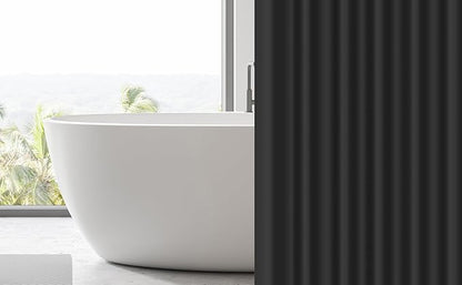 EHZNZIE Shower Curtain Liner Light Weight PEVA, Shower Liner 72x72 Inches, Waterproof, No Chemical Smell with 12 Rust Proof Metal Grommets for Bathroom Shower Curtain, Black