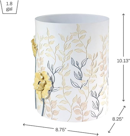 Avanti Linens - Waste Basket, Decorative Trash Can, Chic Home Decor (Marielle Collection)