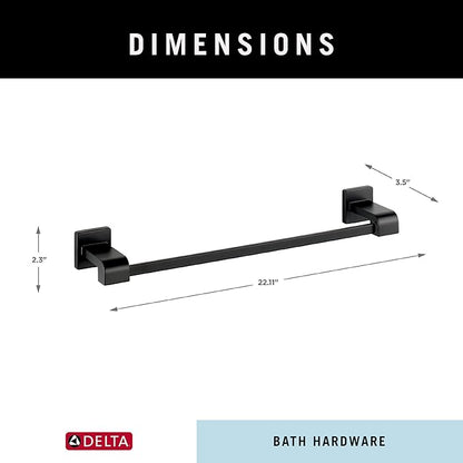 Delta 77518-BL Ara 18-in Wall Mount Towel Bar Bath Hardware Accessory in Matte Black