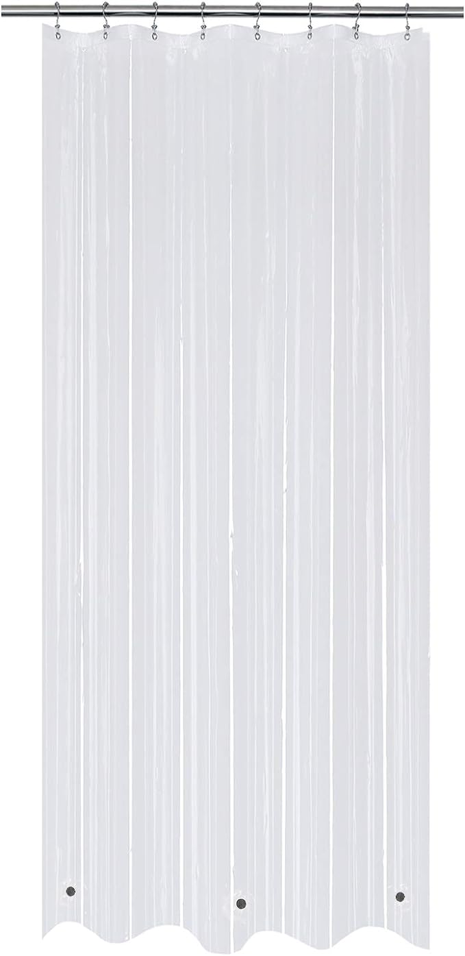 48x78 Stall Size Shower Curtain Liner Clear | 3 Bottom Magnets,8 Rustproof Grommets,Water Proof Heavy Duty PEVA, 48W x 78H for Shower Stall Long Size
