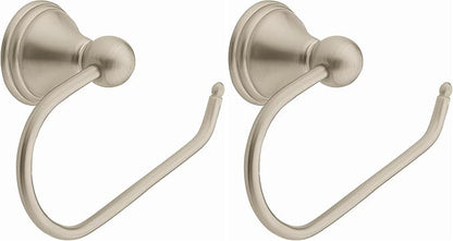 Moen Preston Collection Spot Resist Brushed Nickel Single Post Toilet Paper Holder, Wall Mounted Toilet Roll Holder, DN8408BN (Pack of 2)
