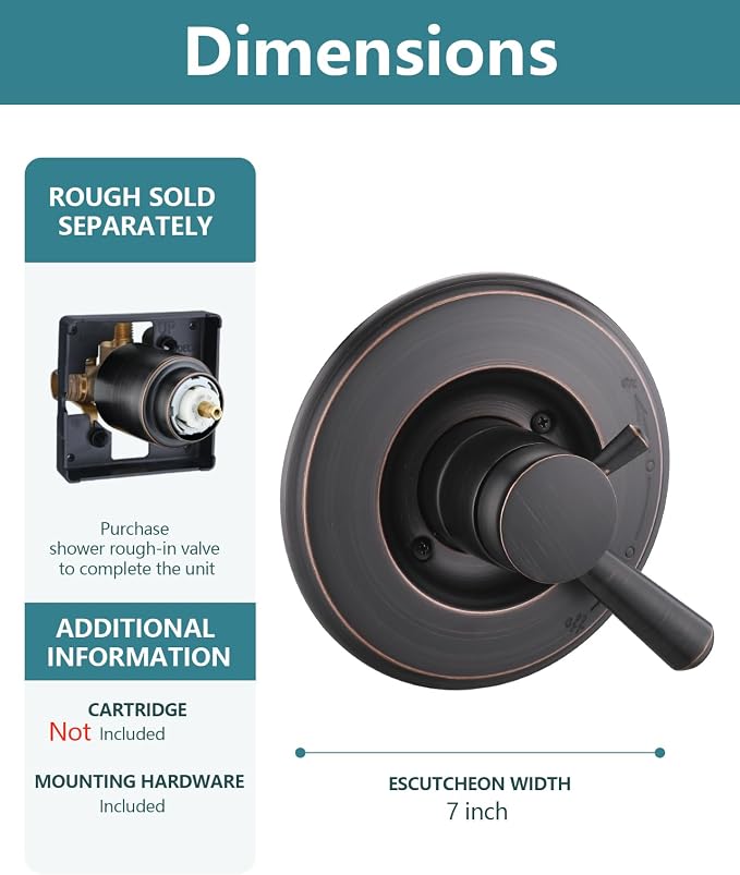 Shower Trim Kit Compatible with Delta 17& 1700 Series, Shower Cover Plate with Handle, Oil Rubbed Bronze(Valve& Catridge Not Inclued)