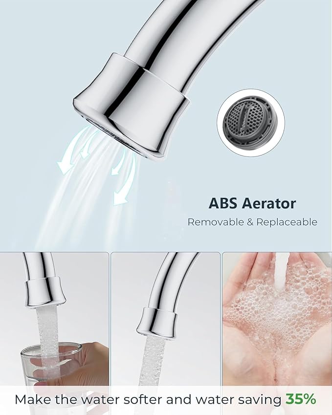 FORIOUS Bathroom Faucets Chrome, 4 Inch Centerset Bathroom Sink Faucet 2 or 3 Hole with Pop up Drain and cUPC Hose, Two Handles Control, 360° spout for Restroom,Vanity, Rv, 2 Pack