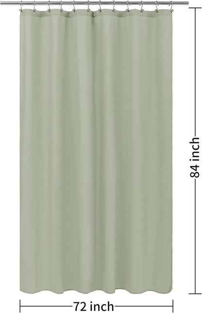 ALYVIA SPRING Extra Long Waterproof Fabric Shower Curtain Liner Sage, 72x84 | 3 Magnets, Soft Cloth & Hotel Quality, Machine Washable, Light-Weight, Extra Long Size