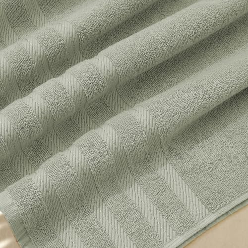 Hearth & Harbor Luxury Hand Towels - 100% Ring Spun Cotton Hand Towels for Bathroom, Shower, Spa, Soft & Absorbent Towels, 4 Piece Set, Sage Green
